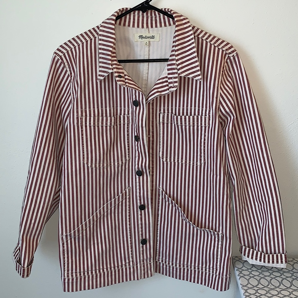 Women’s Madewell Striped Button Up Chore Coat